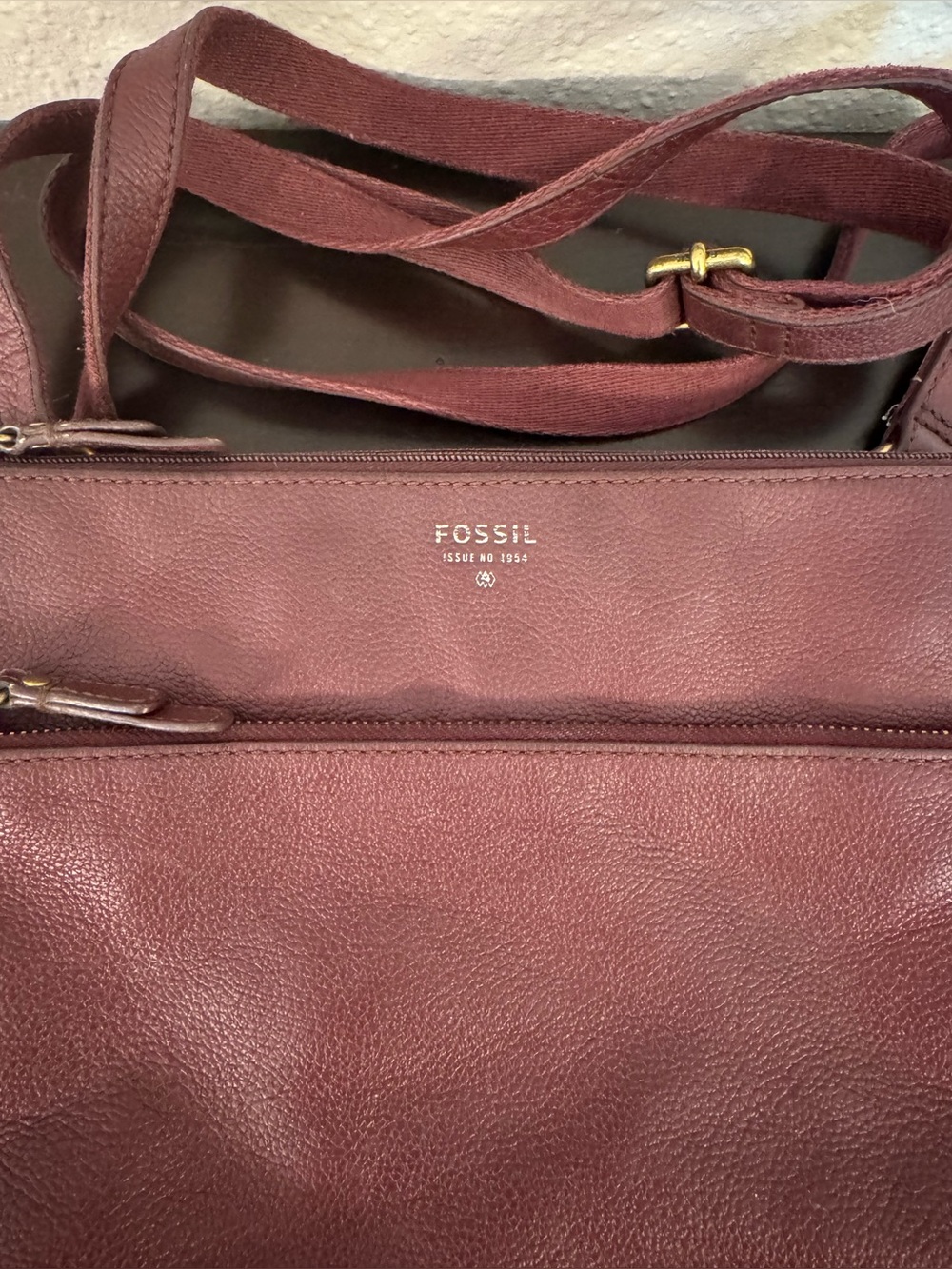 Fossil Tinsley Medium Womens Crossbody Bag in Wine/Burgundy - Picture 2 of 7